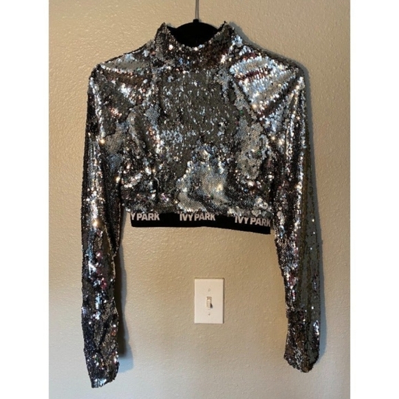 Ivy Park sequin crop top & skirt set size xs